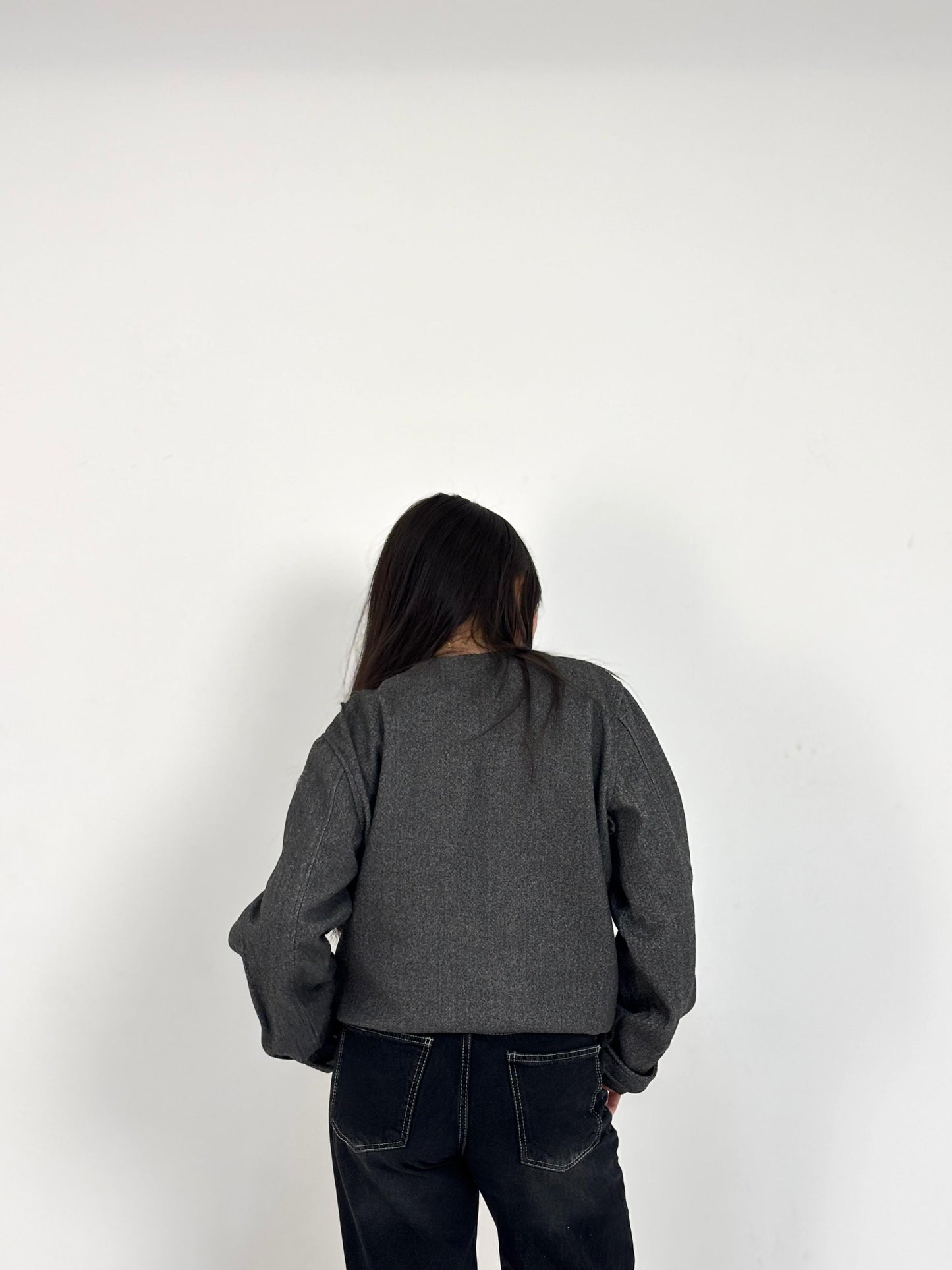 Basic Cropped Wool Jacket