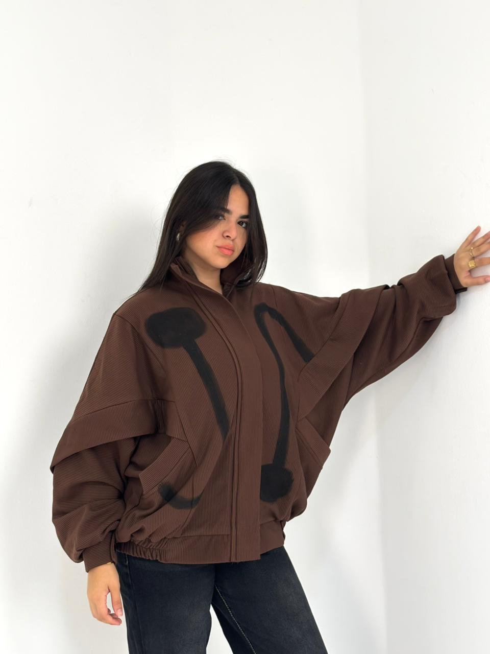 Painted Multi-Panel Corduroy Jacket