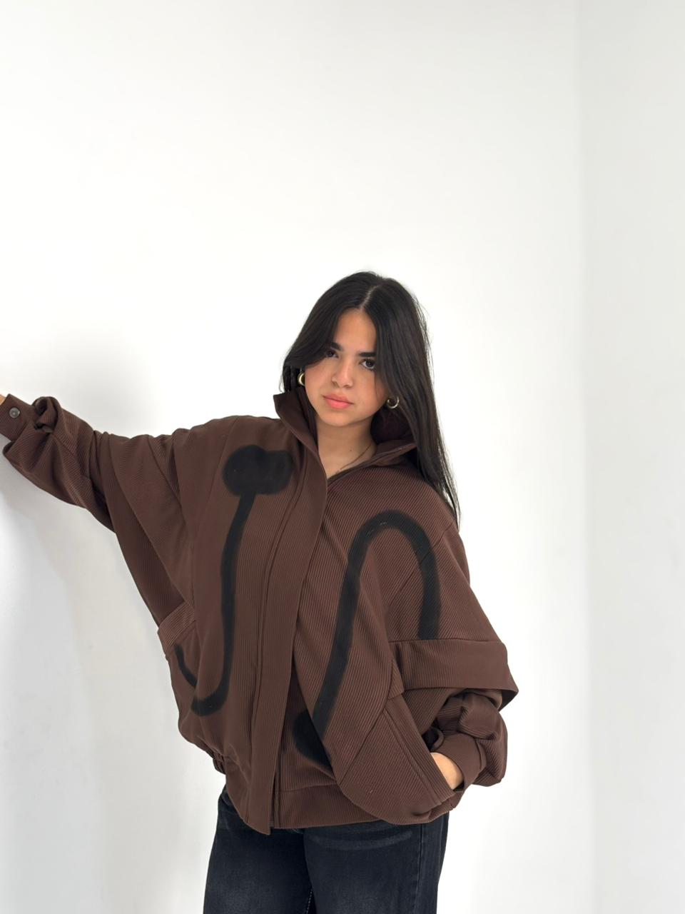 Painted Multi-Panel Corduroy Jacket