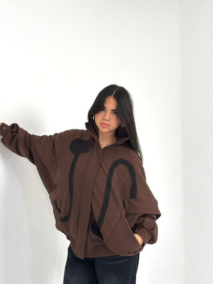 Painted Multi-Panel Corduroy Jacket