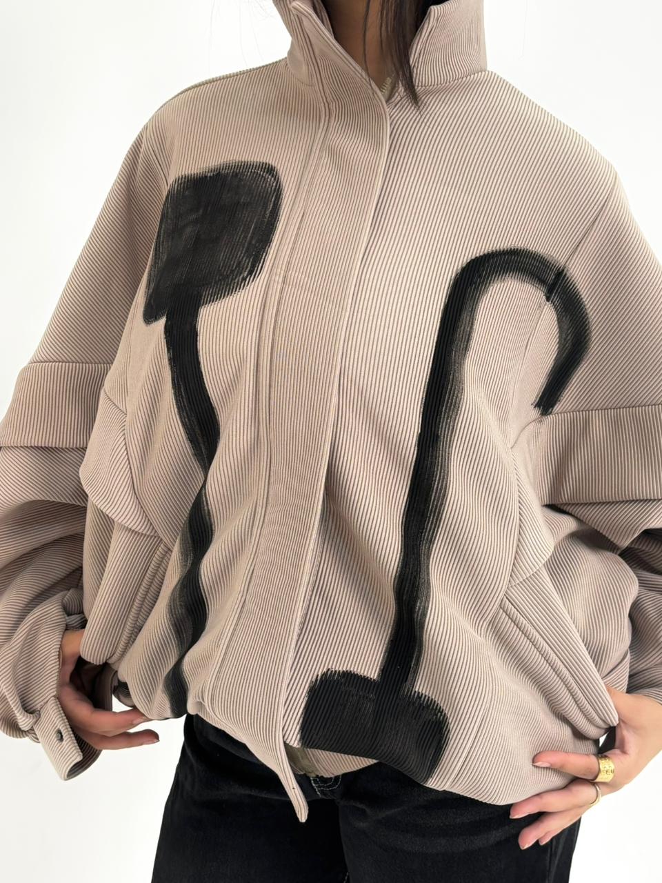 Painted Multi-Panel Corduroy Jacket