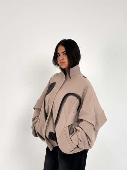 Painted Multi-Panel Corduroy Jacket