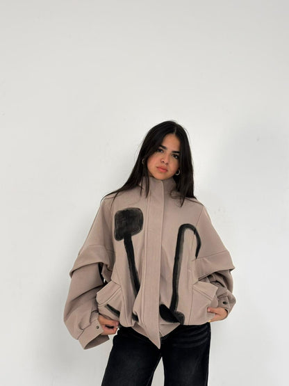 Painted Multi-Panel Corduroy Jacket