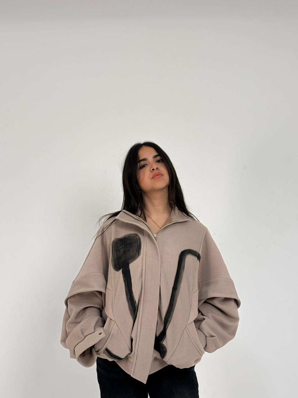 Painted Multi-Panel Corduroy Jacket