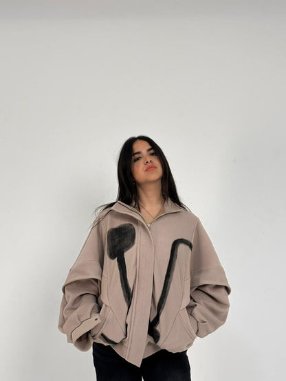 Painted Multi-Panel Corduroy Jacket