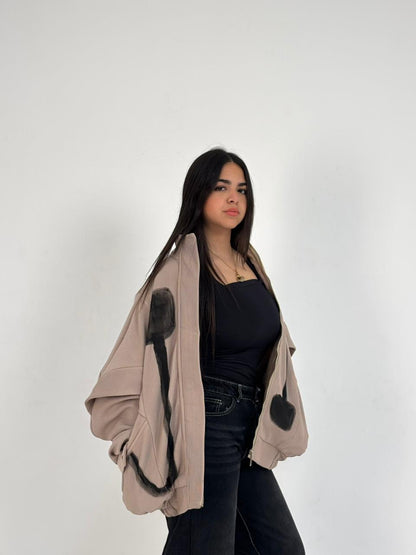 Painted Multi-Panel Corduroy Jacket