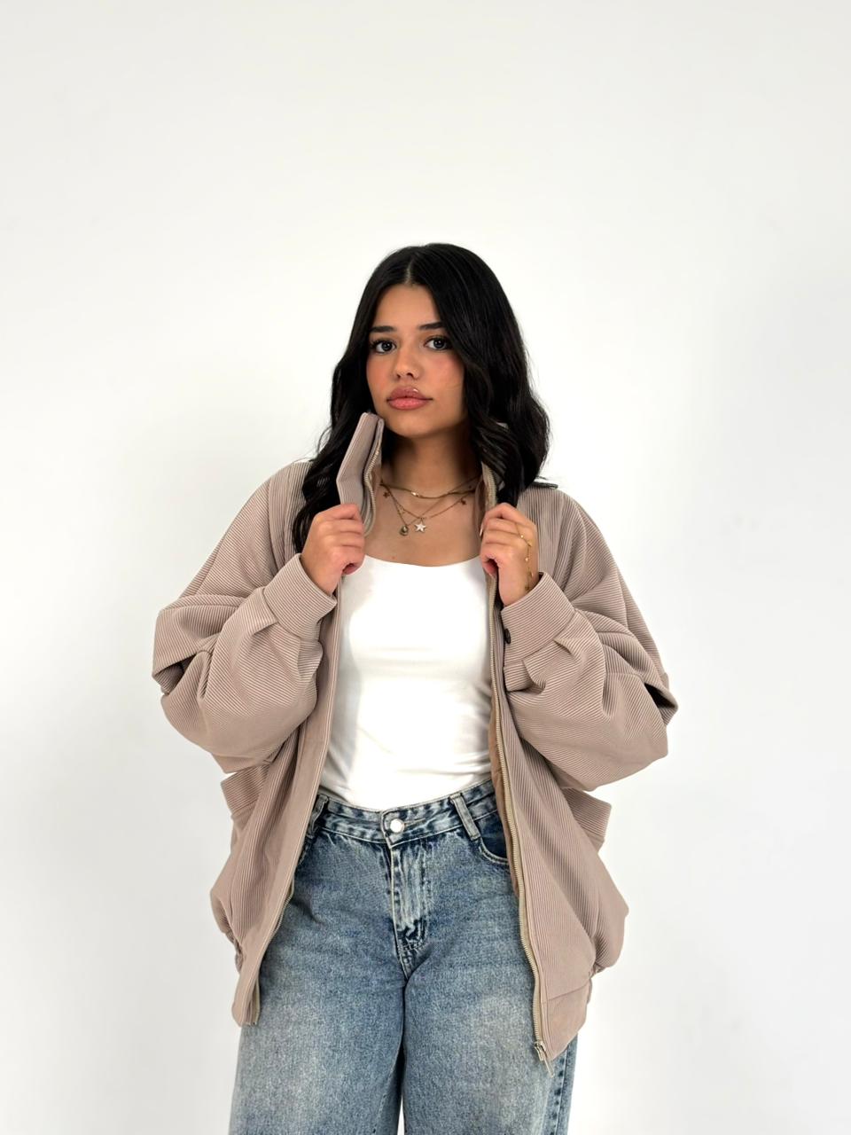 Basic Multi-Panel Corduroy Jacket