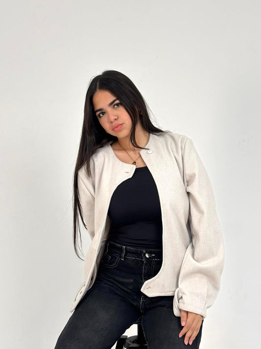 Painted Cropped Wool Jacket