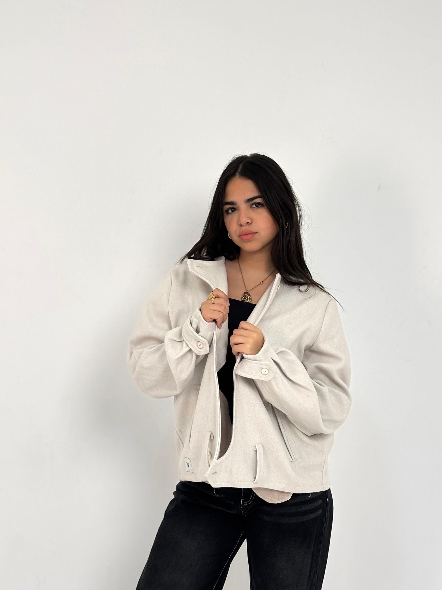 Painted Cropped Wool Jacket