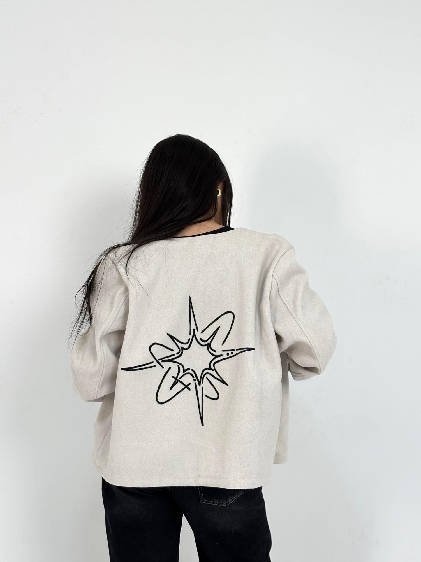 Painted Cropped Wool Jacket