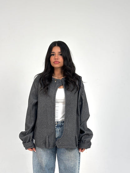 Painted Cropped Wool Jacket