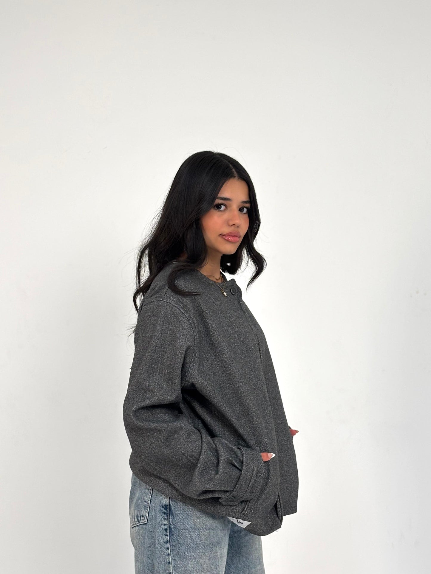 Painted Cropped Wool Jacket