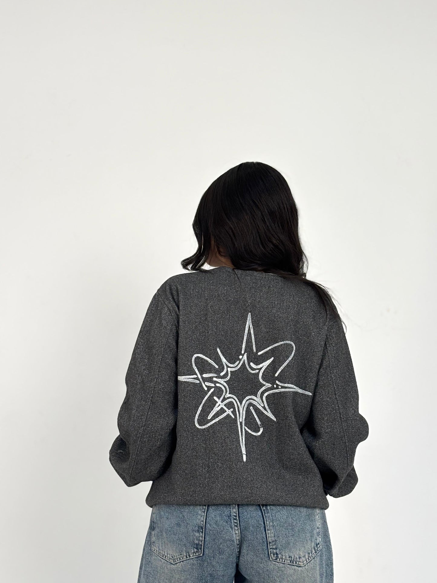 Painted Cropped Wool Jacket