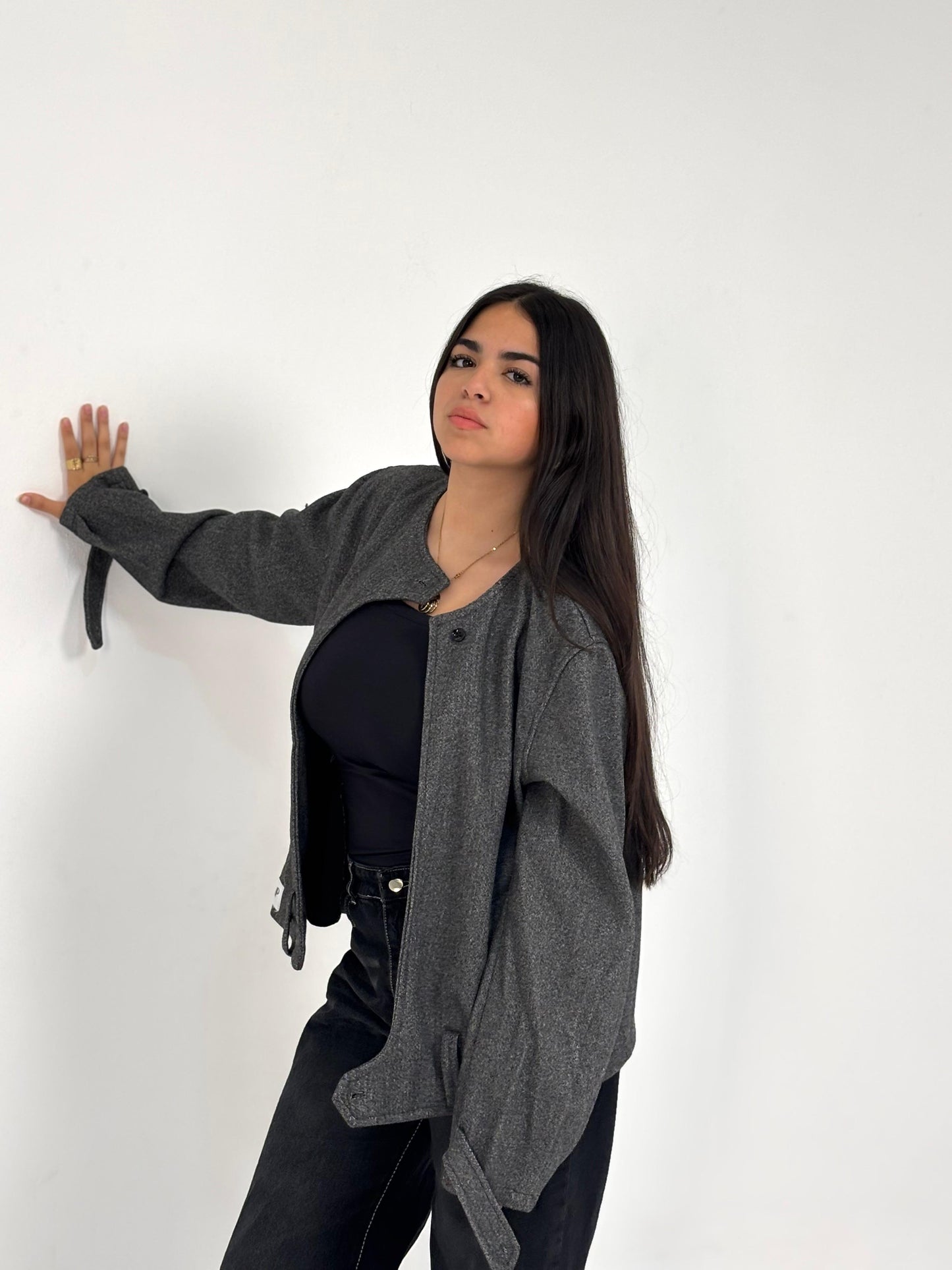 Basic Cropped Wool Jacket