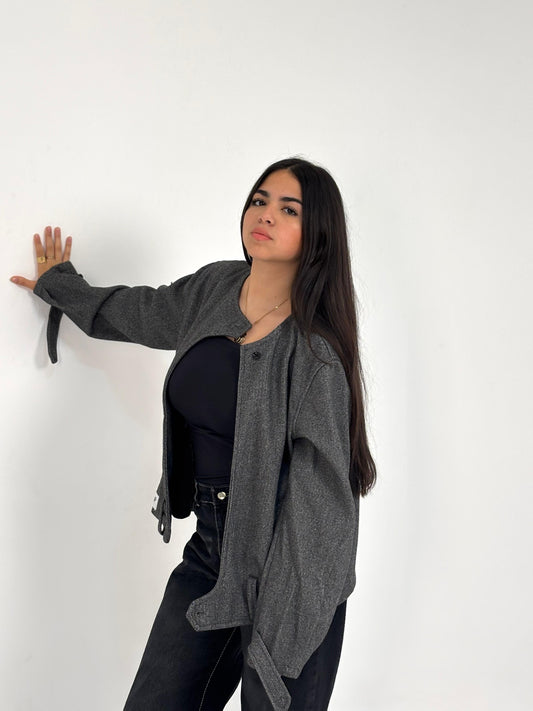 Basic Cropped Wool Jacket