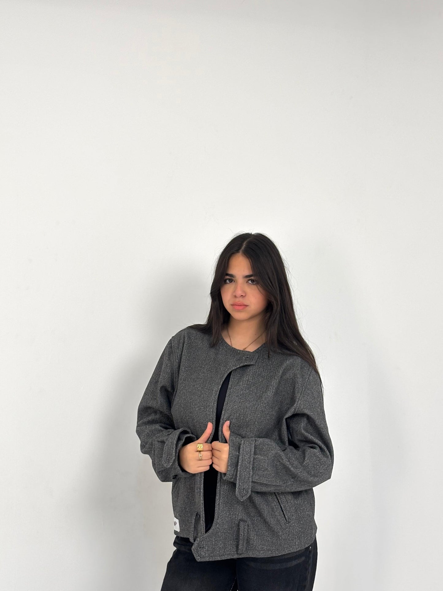 Basic Cropped Wool Jacket