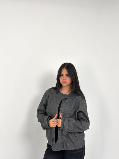 Basic Cropped Wool Jacket