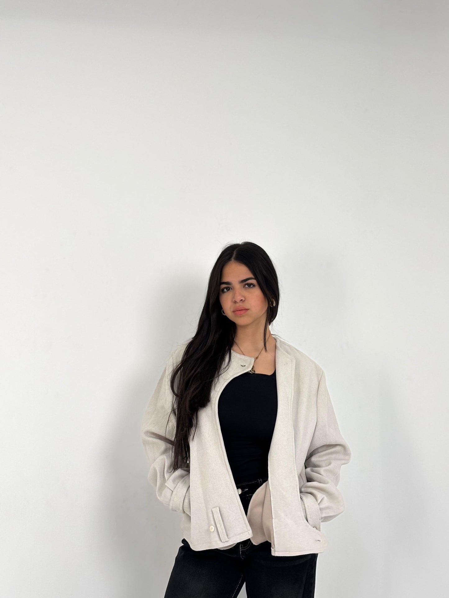 Basic Cropped Wool Jacket