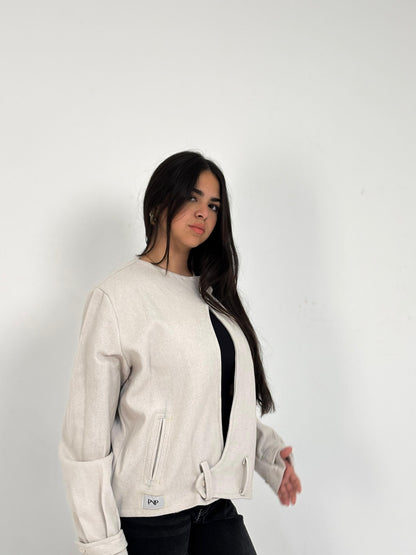 Basic Cropped Wool Jacket